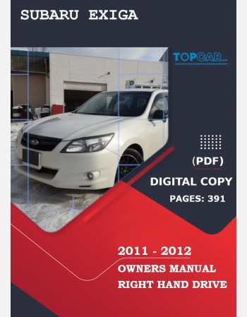 subaru exiga 2011-2012 owners manual in english
